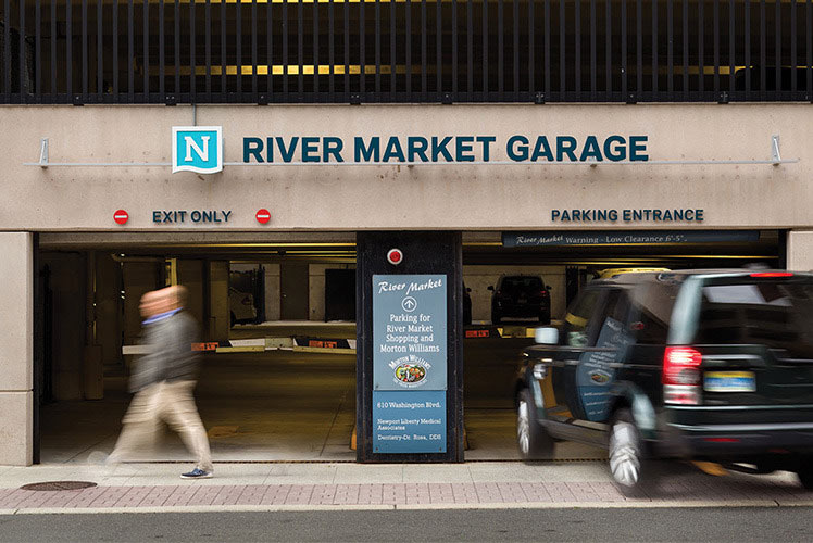 Newport Parking Garage Signage